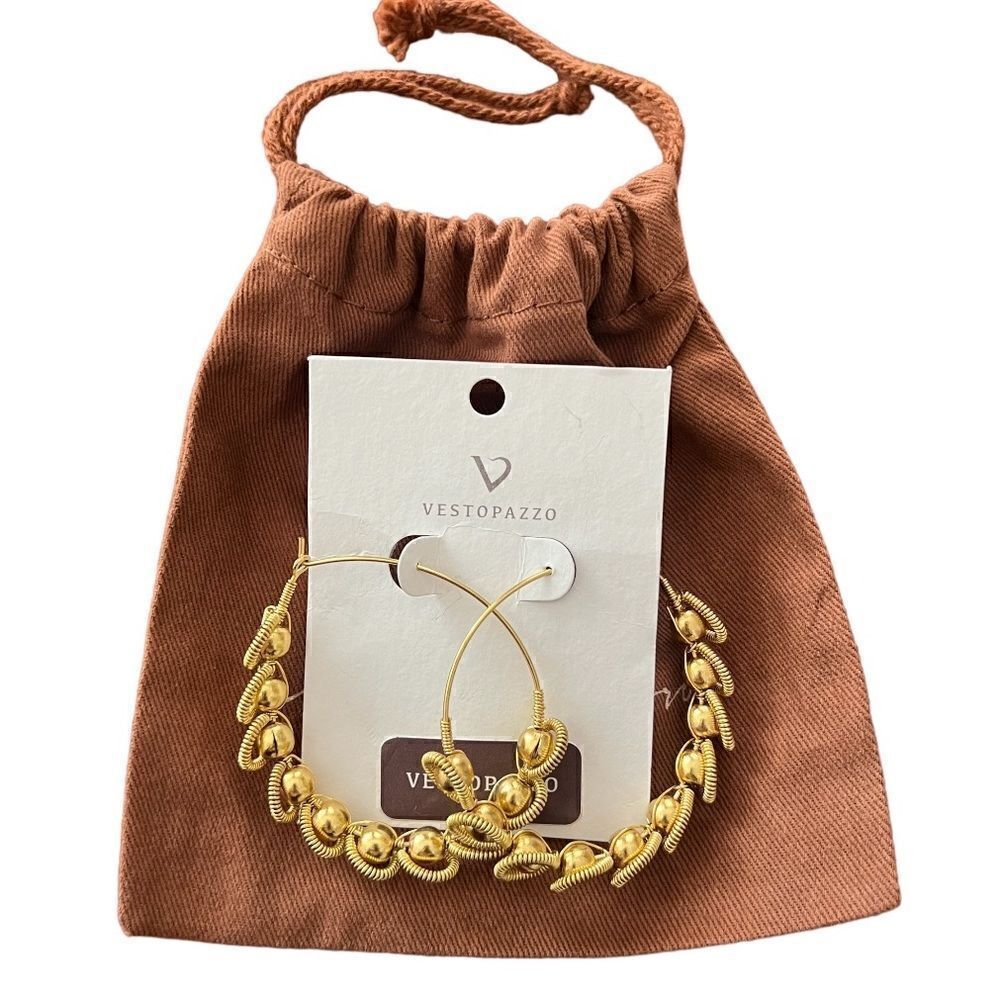 VESTOPAZZO Peacock Circle Earrings Gold Plate.